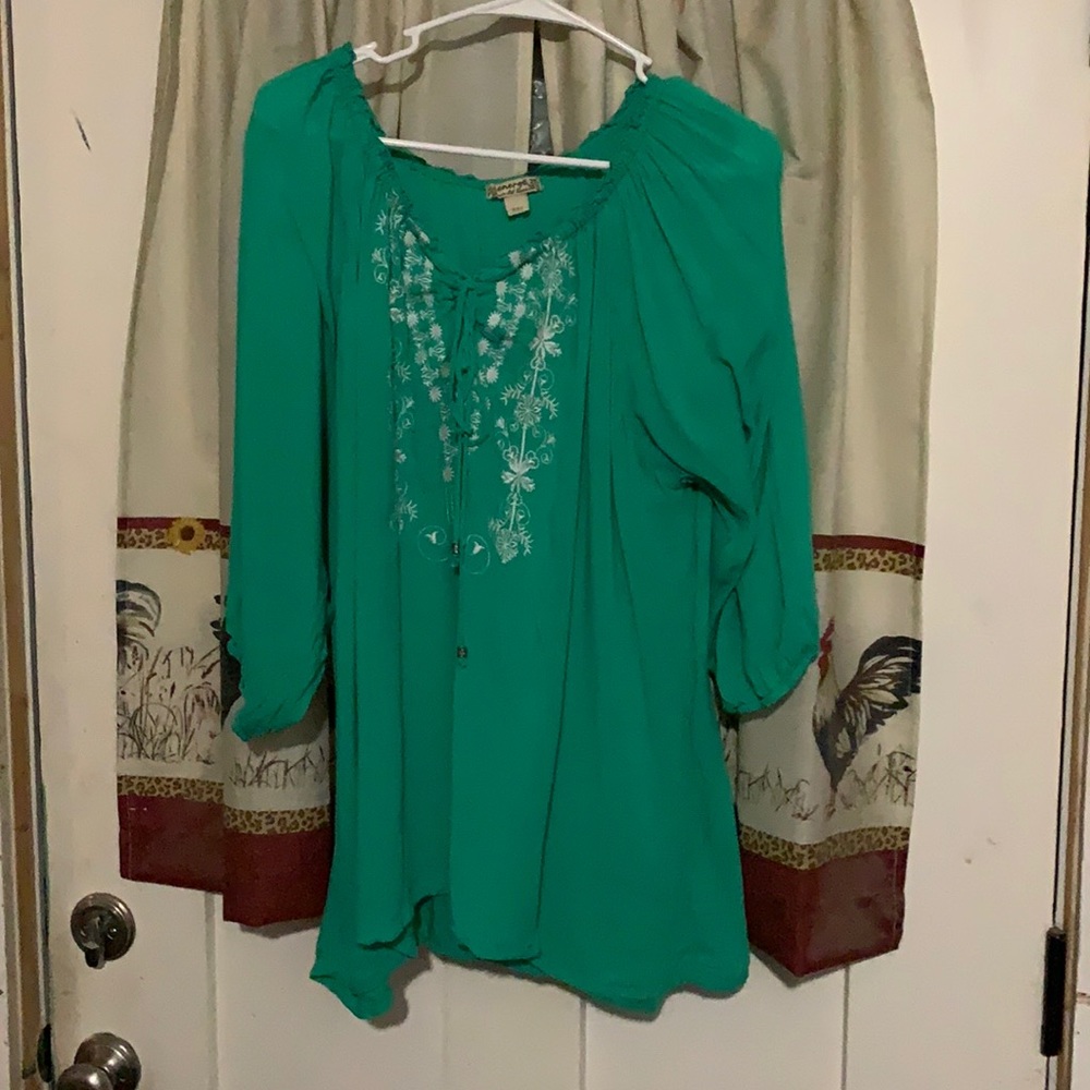 Flowing Kelly Green Blouse